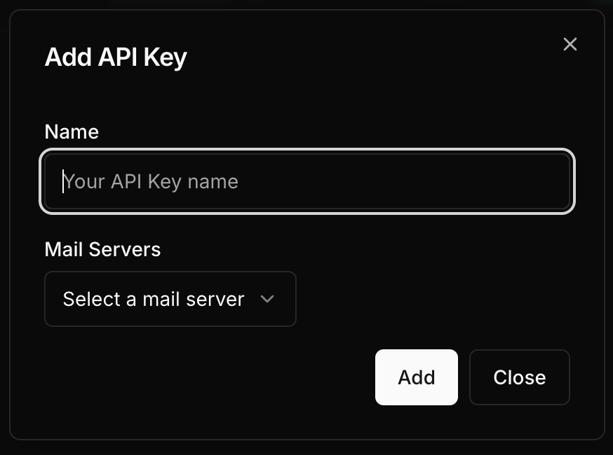 Add API key details